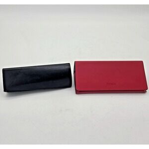 Fendi Black Large Magnetic Eyeglasses Case & Red Case W/ Fendi Cloth Lot Of 2